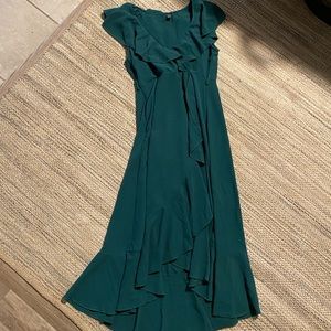Emerald Green Ruffled Maxi Dress